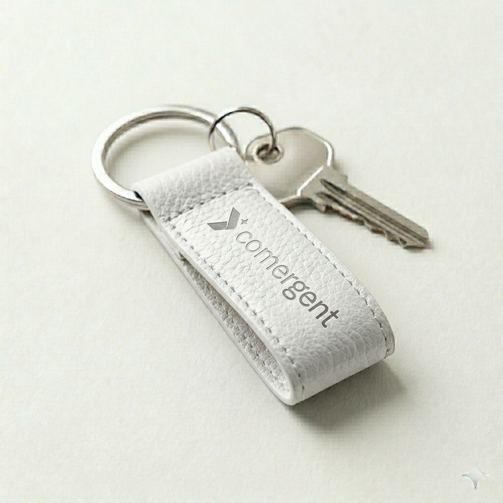 White Comergent Keychain